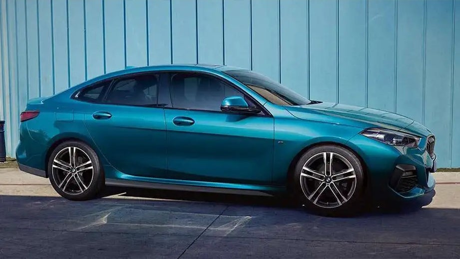 side view of a Snapper Rock Blue Metallic BMW 2 Series