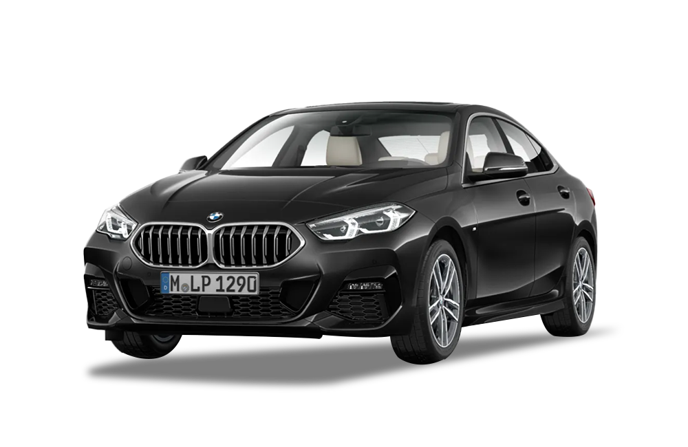 front view of a Black Sapphire Metallic BMW 2 Series