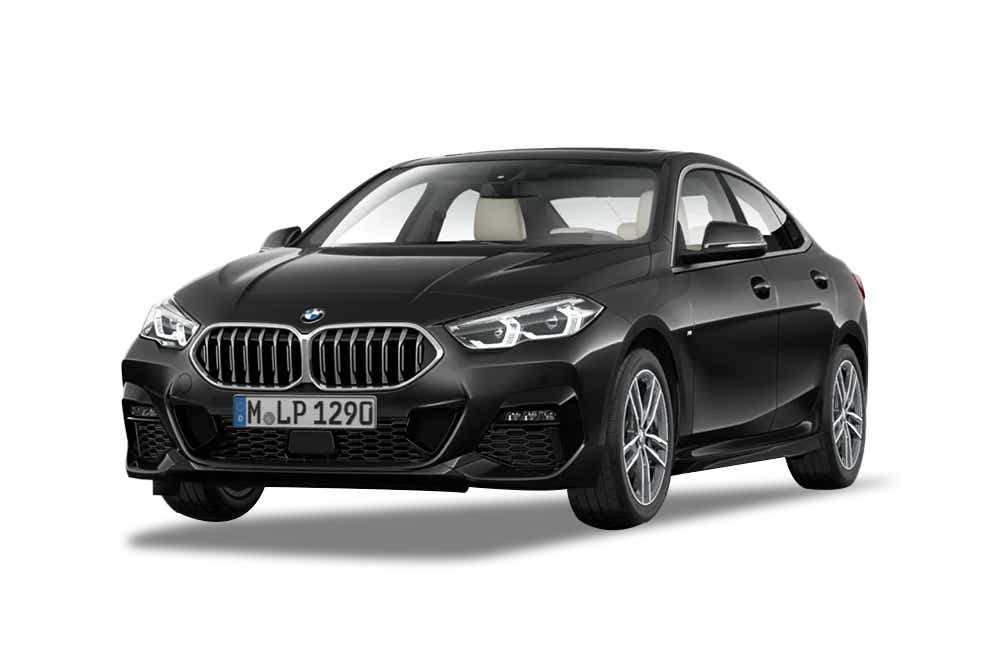 front view of a Black Sapphire Metallic BMW 2 Series