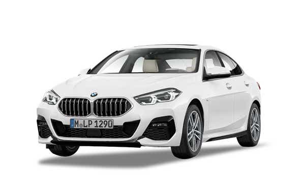 front three-quarter view of a Alpine White BMW 2 Series