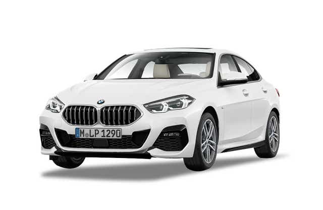 front three-quarter view of a Alpine White BMW 2 Series