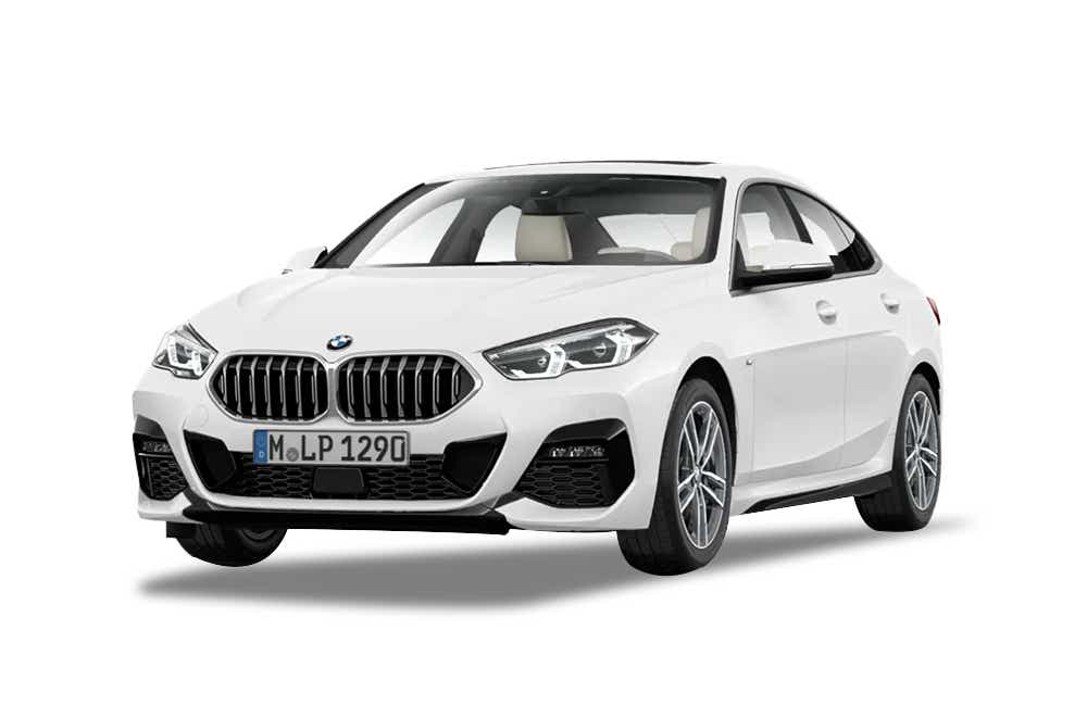 front three-quarter view of a Alpine White BMW 2 Series