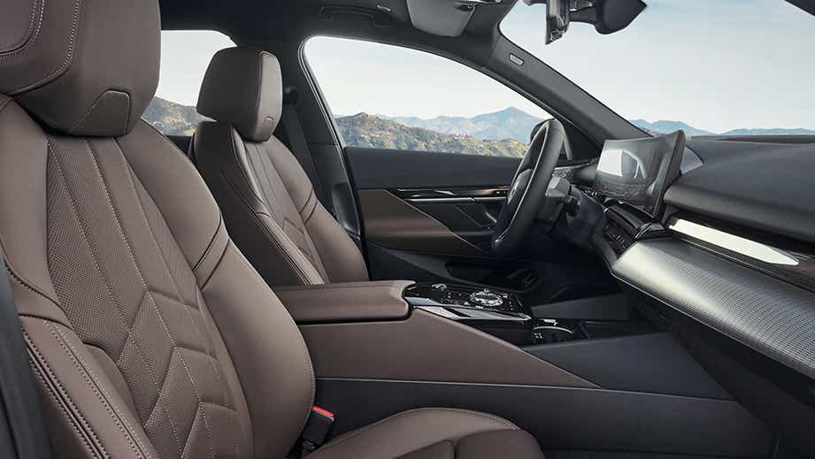 front seats and dashboard of a BMW 5 Series