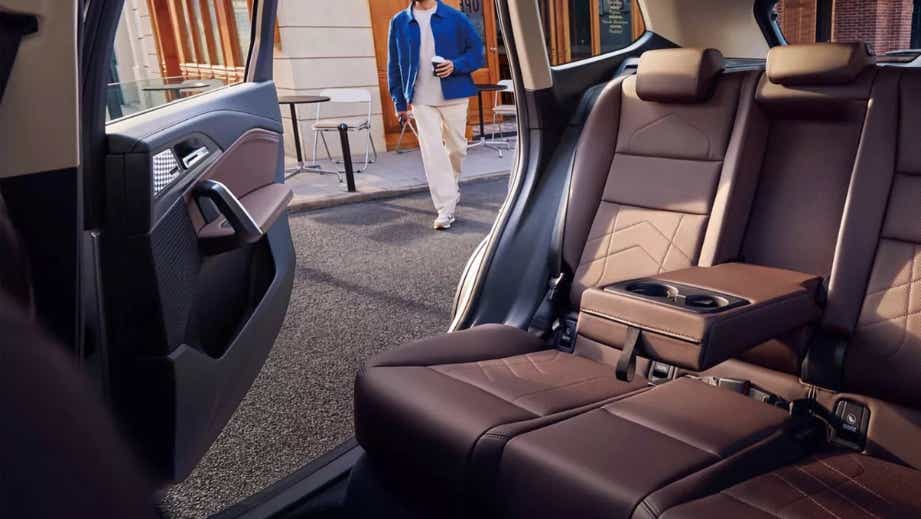 Rear seat interior view of a BMW iX1