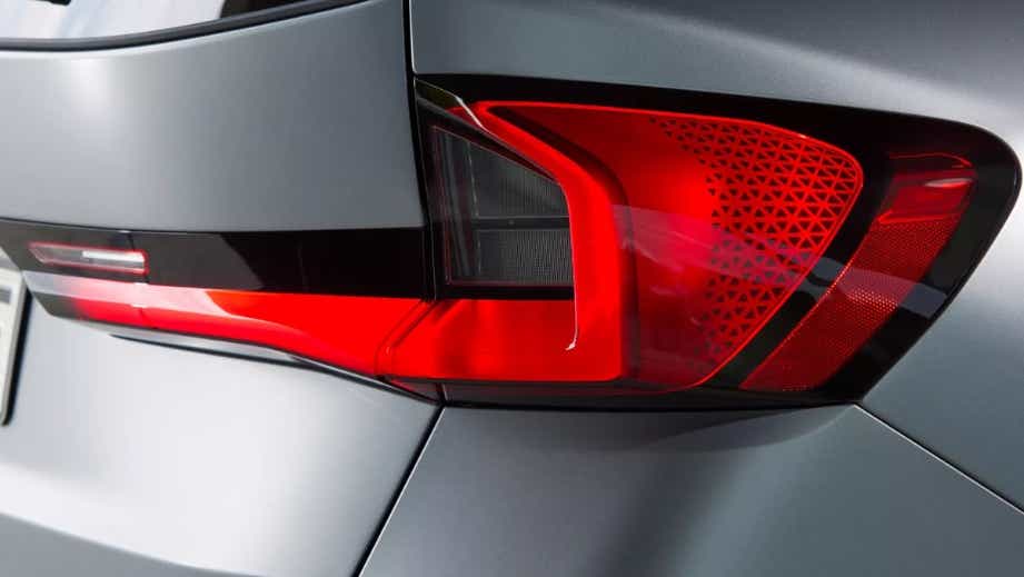 close-up of the rear taillight of a BMW iX1