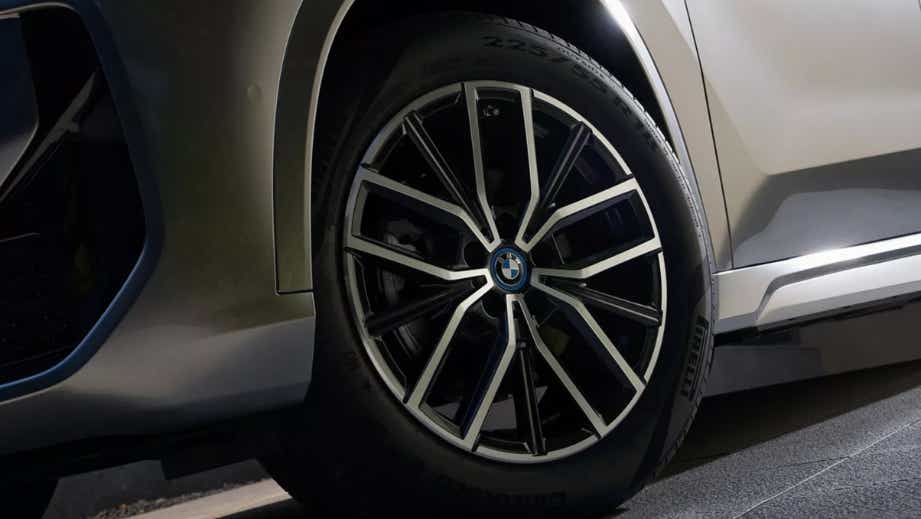 Close-up of a wheel on a BMW iX1