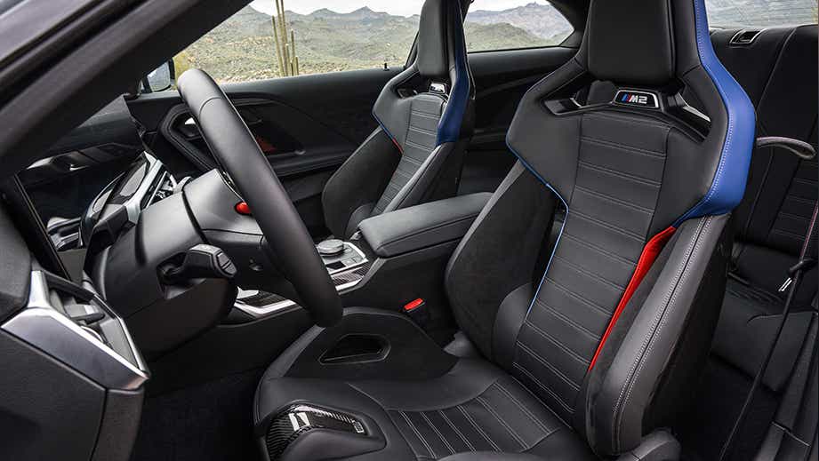 interior front seats view of a BMW M2