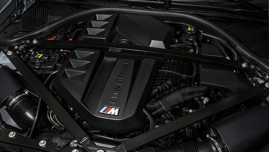 Engine bay of a BMW M2