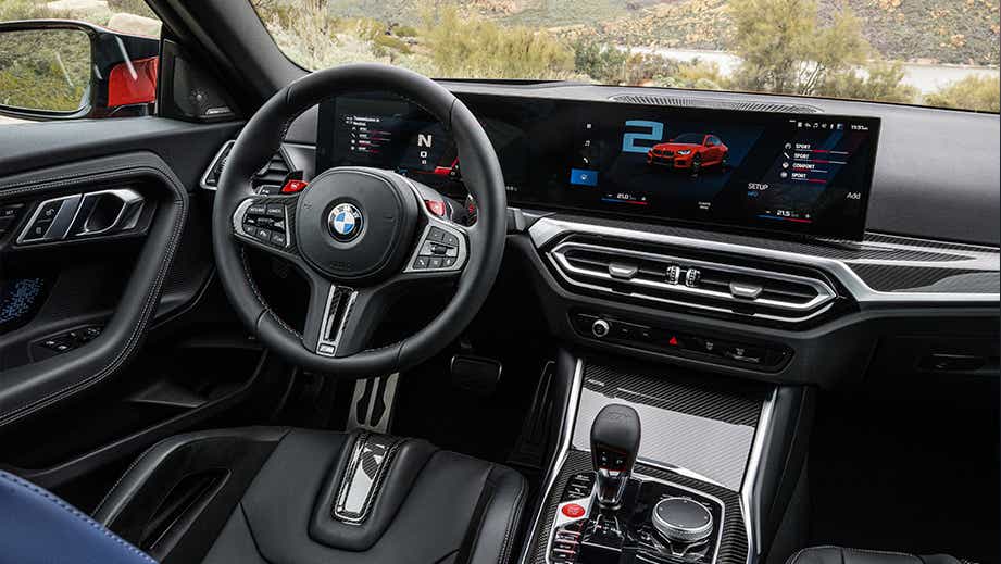 Interior dashboard view of a BMW M2