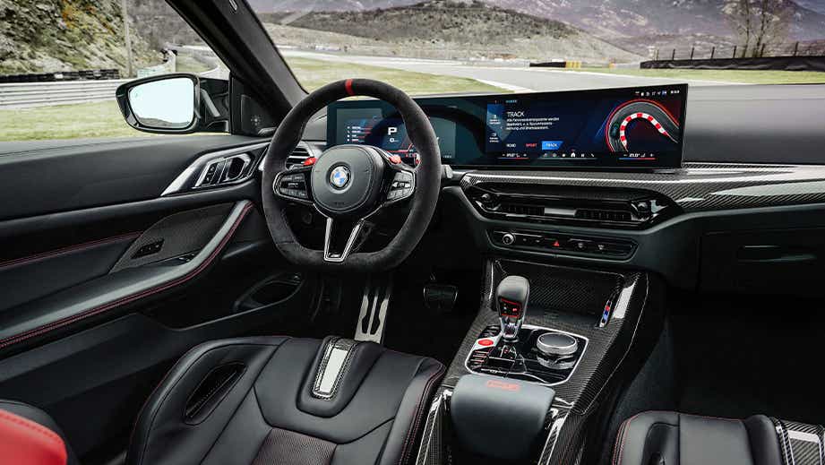 Interior dashboard of a BMW M4 Competition