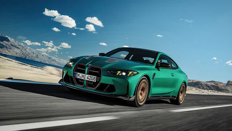 front three-quarter of a BMW M4 Competition