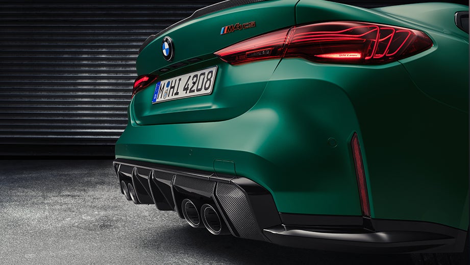 Rear view of a BMW M4 Competition