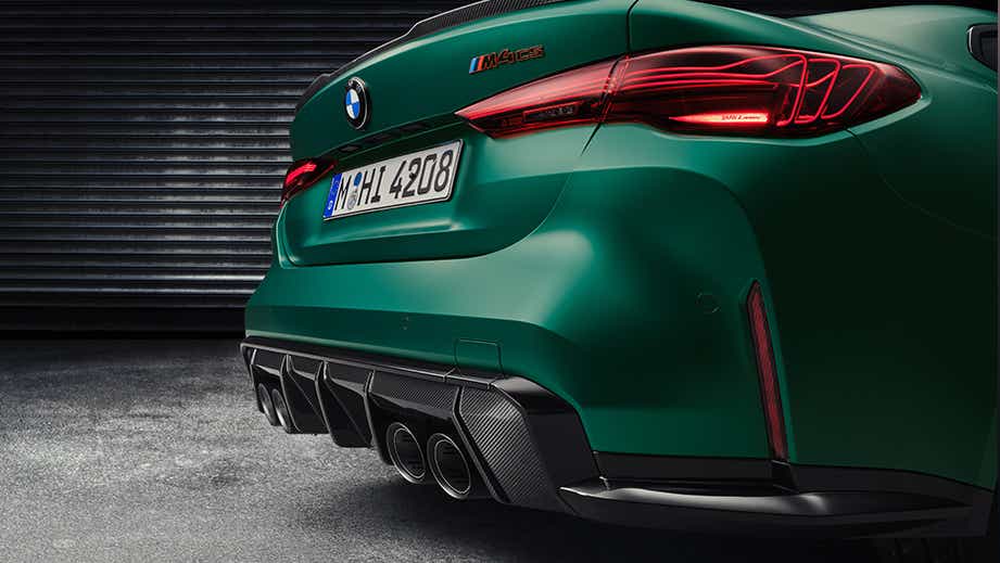 Rear view of a BMW M4 Competition