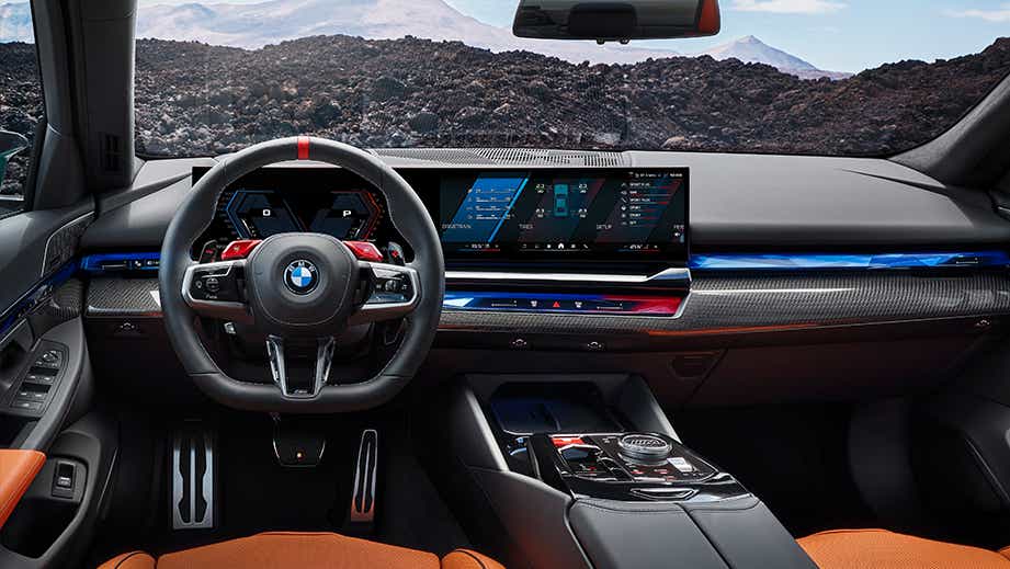interior dashboard of a BMW M5