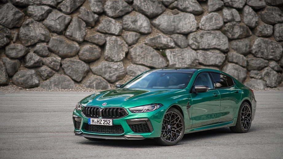 front three-quarter view of a BMW M8 Coupe Competition