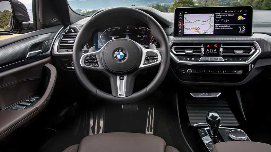interior dashboard view of a BMW X3 2023-2024