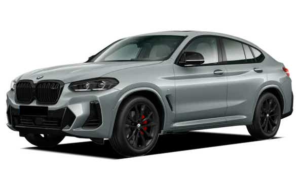 front three-quarter view of a M Brooklyn Grey Metalllic BMW x4