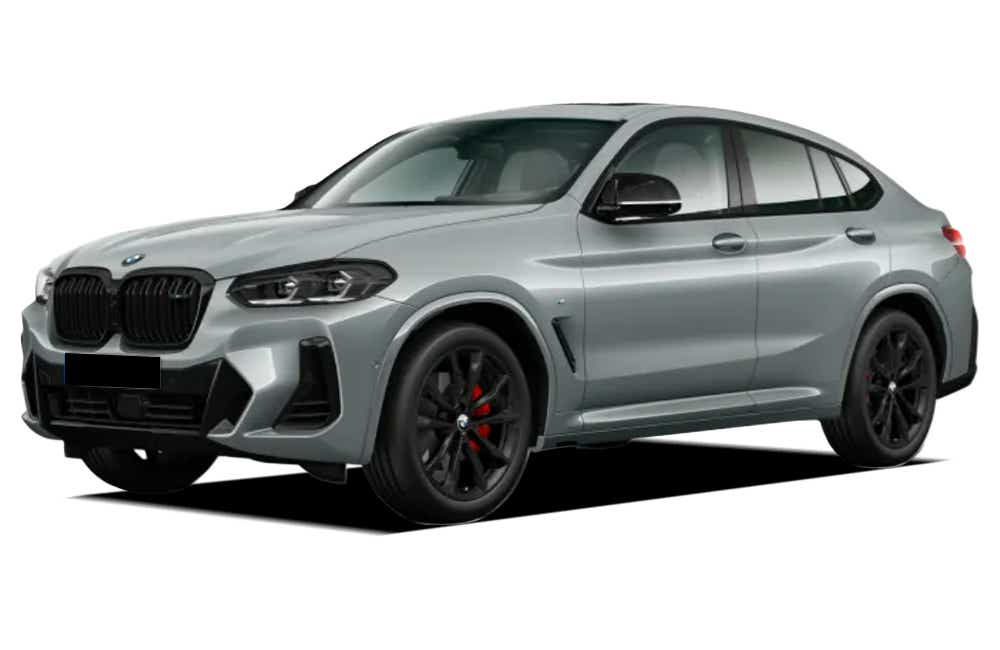 front three-quarter view of a M Brooklyn Grey Metalllic BMW x4