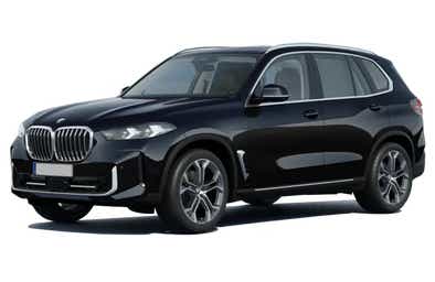 front three-quarter view of a Black Sapphire Metallic BMW X5