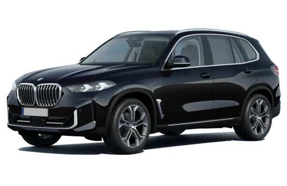 front three-quarter view of a Black Sapphire Metallic BMW X5
