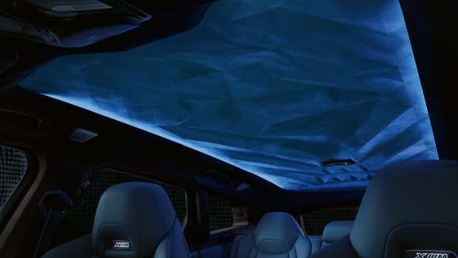 interior roof and seats view of a BMW XM