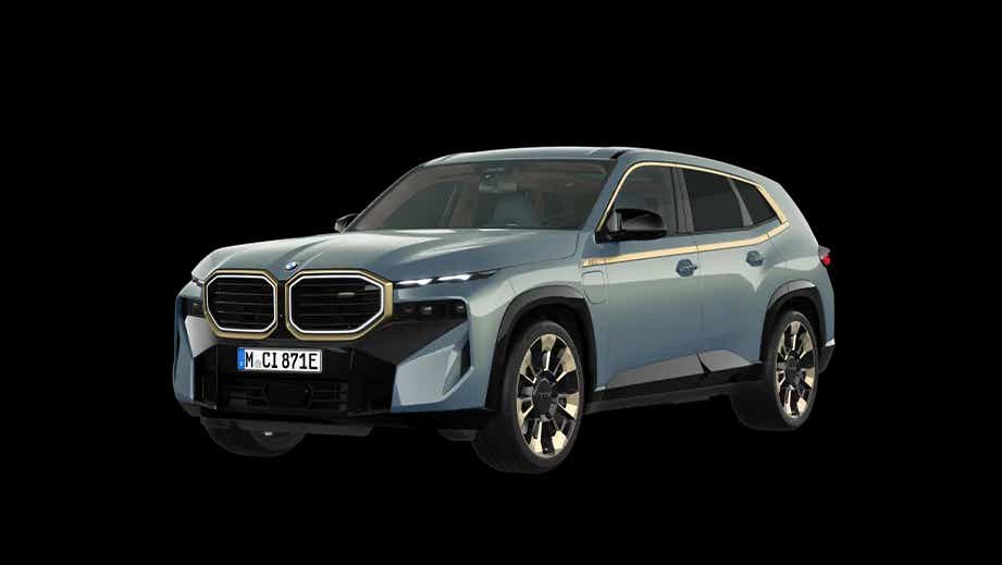 front three-quarter view of a BMW XM