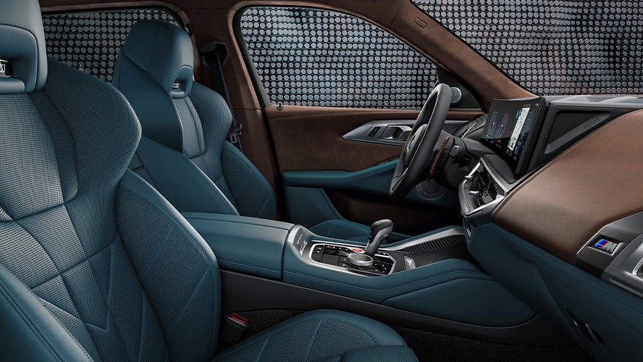 interior dashboard and front seats of a BMW XM