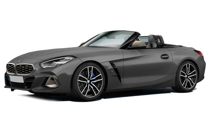 side view of a Frozen Grey Metallic BMW Z4 convertible