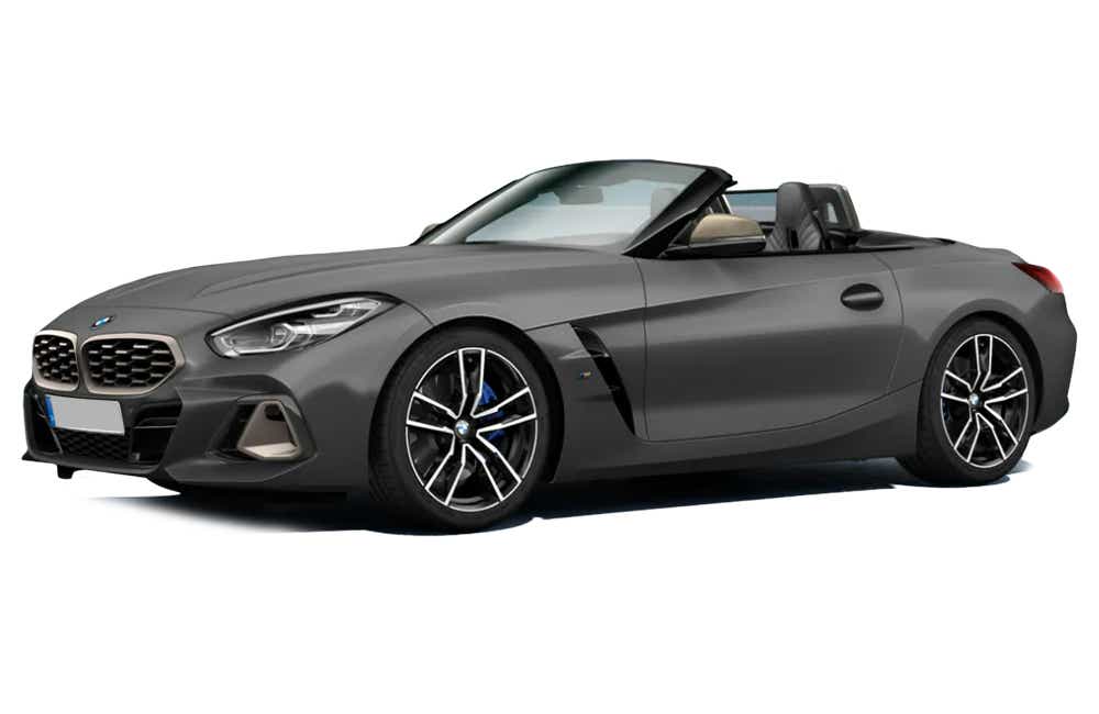 side view of a Frozen Grey Metallic BMW Z4 convertible