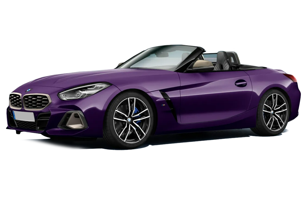 side view of a Thundernight Metallic BMW Z4 convertible