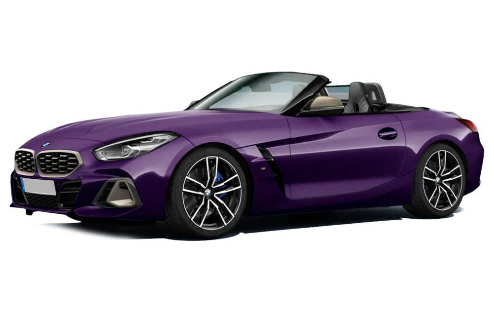 side view of a Thundernight Metallic BMW Z4 convertible