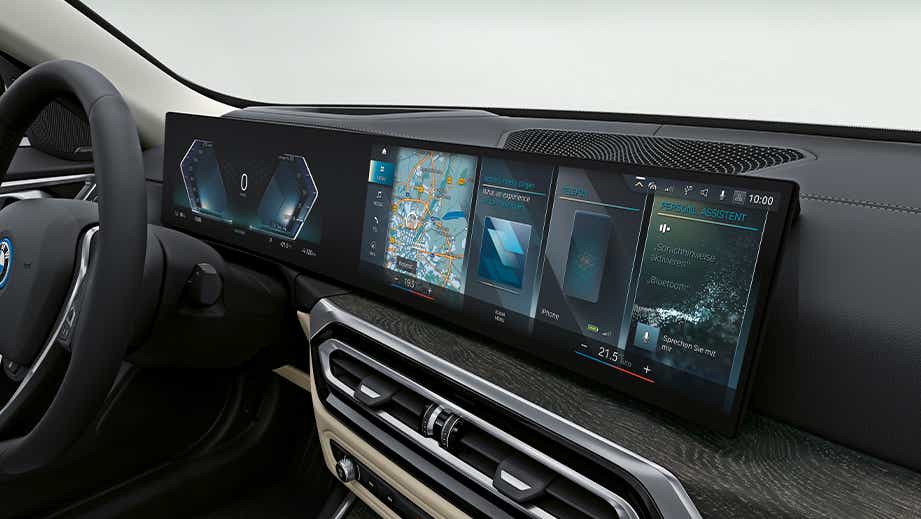 interior dashboard display of a BMW i4