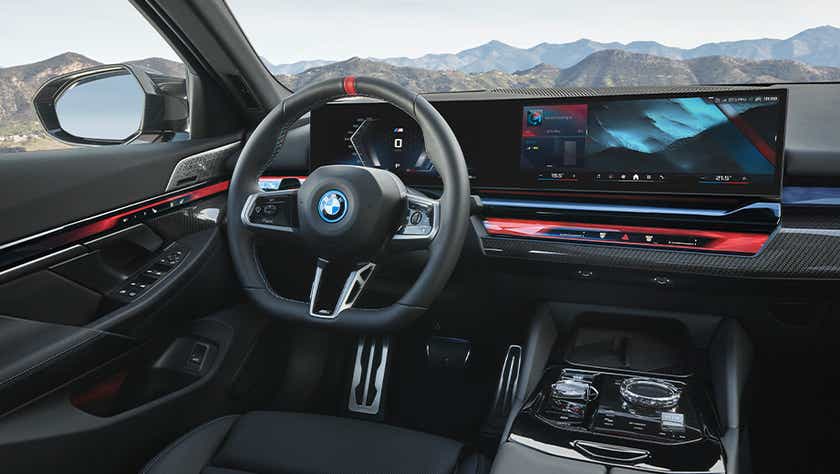 interior dashboard view of a BMW i5