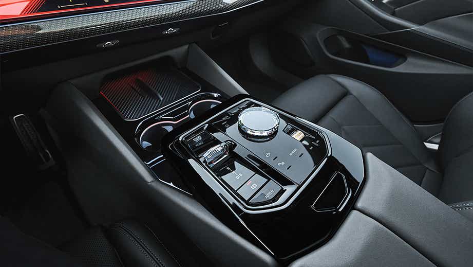Center console controls of a BMW i5