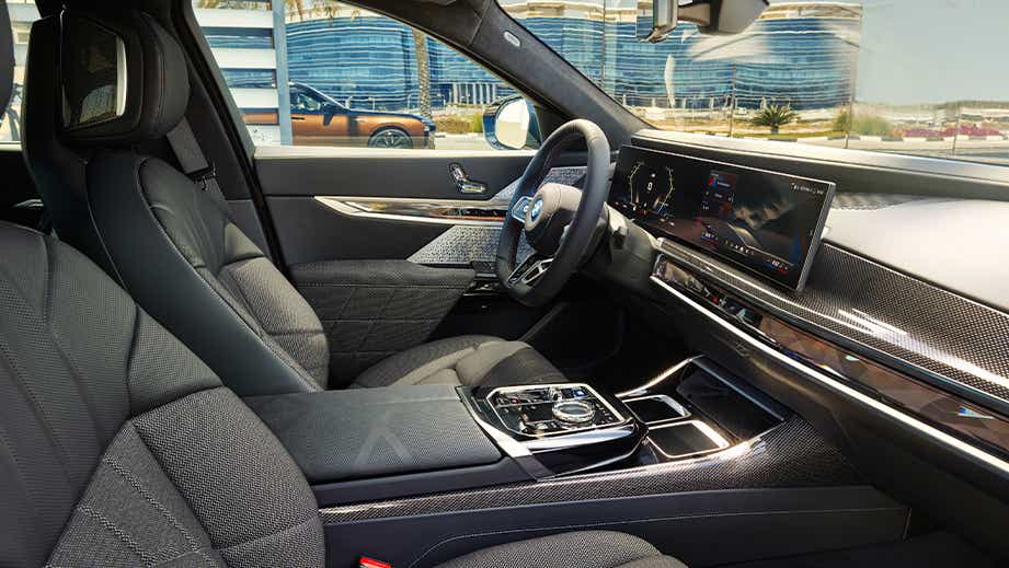 interior dashboard of a BMW i7
