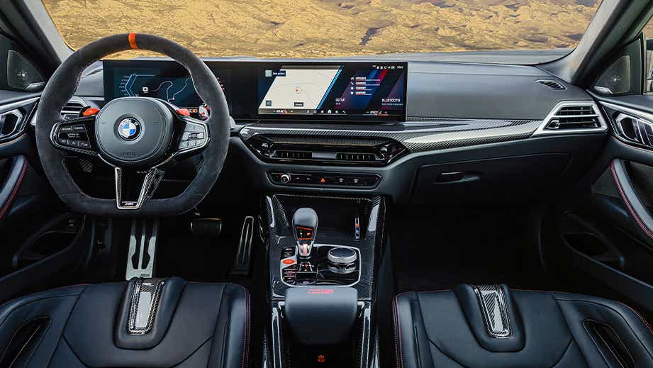 interior dashboard of a BMW M4 CS
