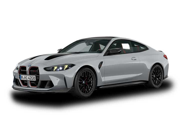 front three-quarter view of a BMW M4 CS