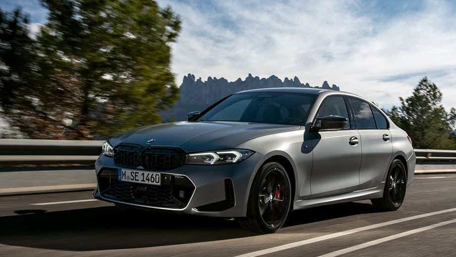 front three-quarter view of a BMW 3 Series