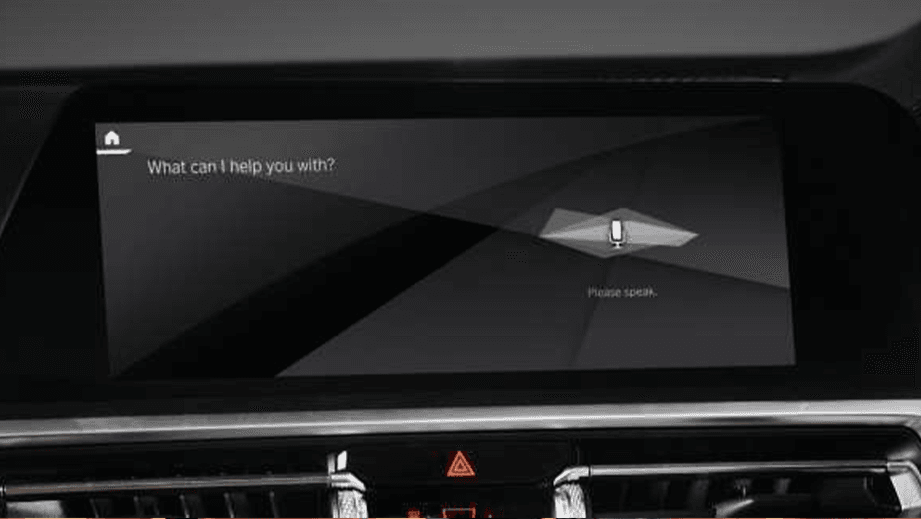 Infotainment voice assistant screen of a BMW 6 Series
