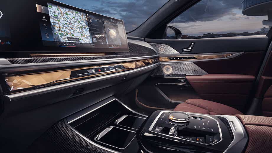 interior dashboard view of a BMW 7 Series
