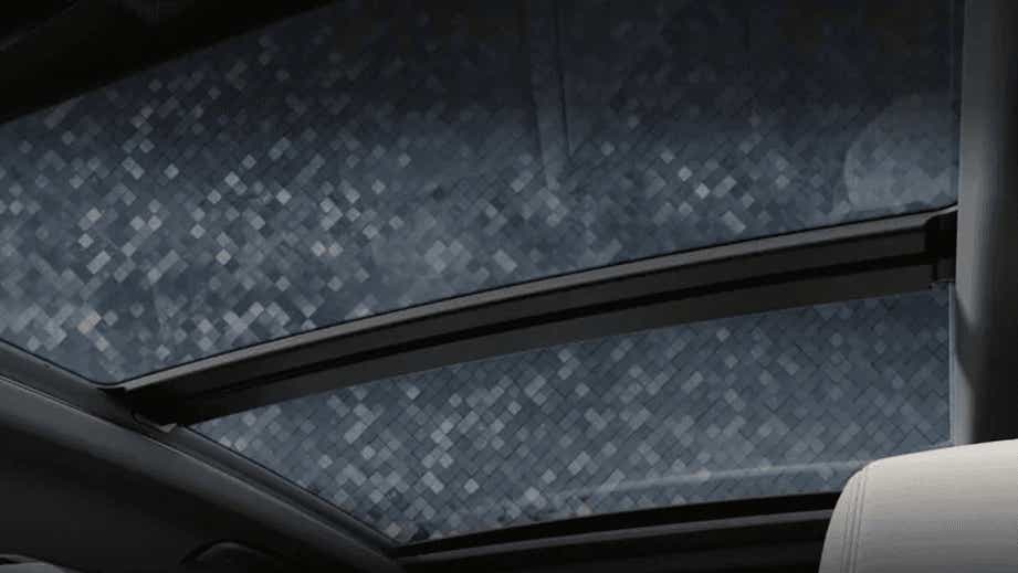 Panoramic sunroof view of a BMW X1