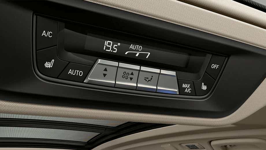 Overhead climate control panel of a BMW X7