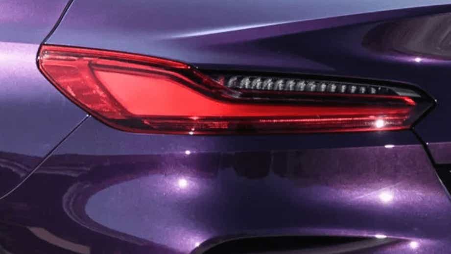 rear taillight close-up of a Thundernight Metallic BMW Z4