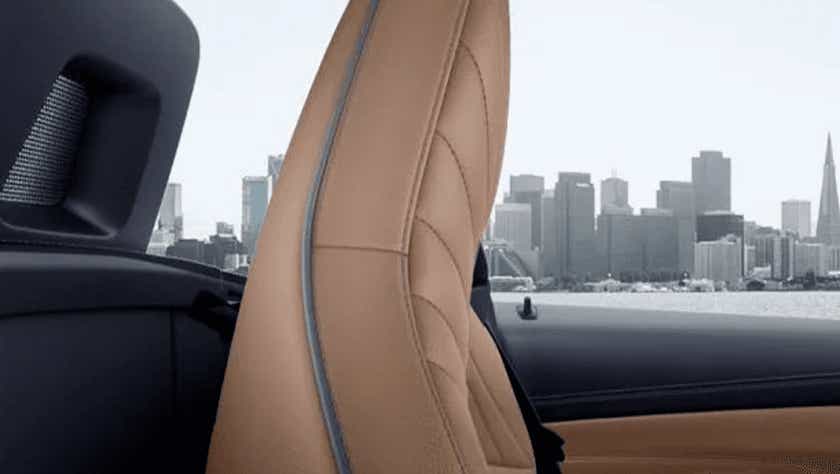 interior seat detail of a BMW Z4 in San Francisco