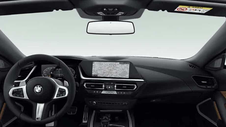 Interior dashboard view of a BMW Z4