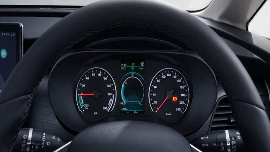 Instrument cluster view of a BYD eMAX 7