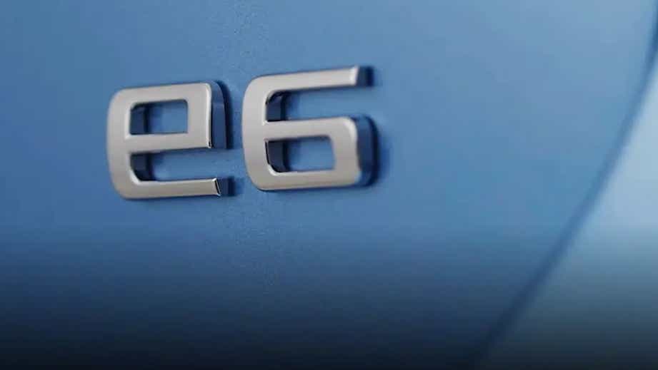 Badge close-up of a BYD E6