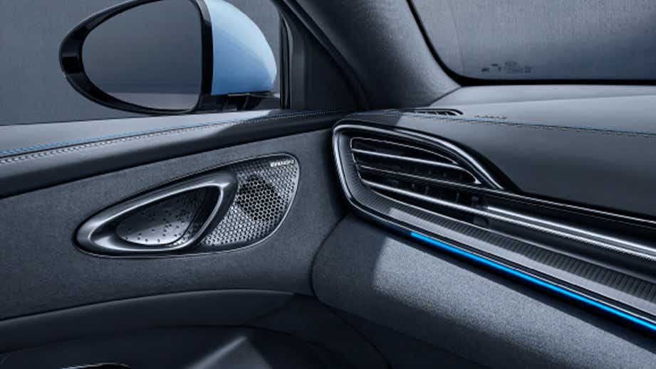 Front passenger interior door and dashboard of a BYD Seal