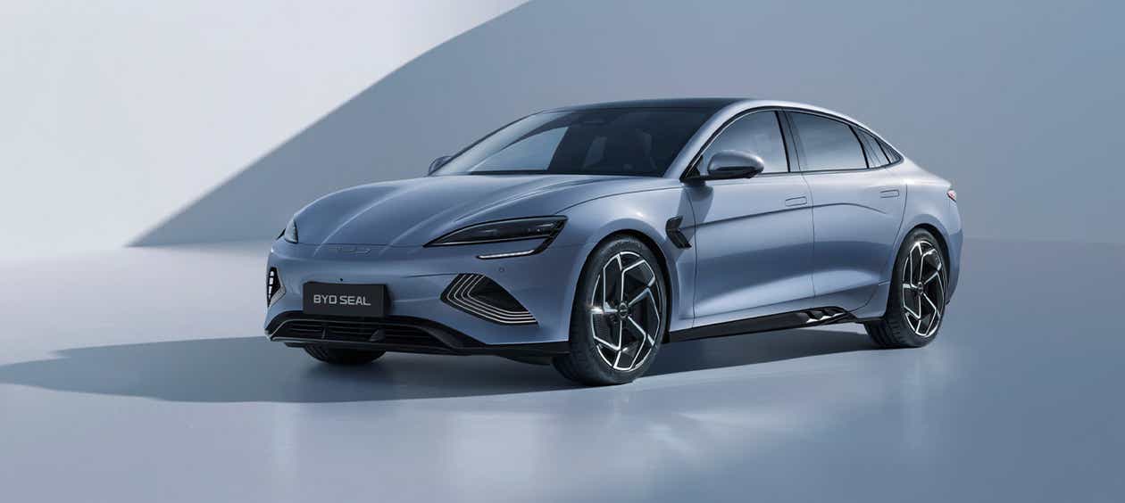 Front three-quarter view of a BYD Seal