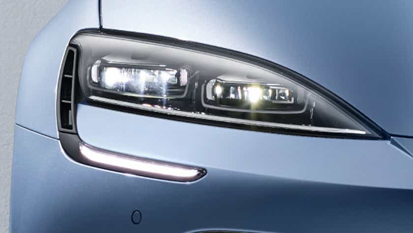 headlight close-up of a BYD Seal